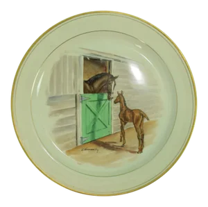 1950s Vintage Frank Vosmansky for Abercrombie & Fitch Equestrian Dinner Plate
