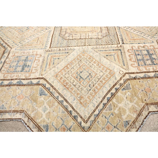 2020s Ariana 6'4" Star-Shaped Geometric Afghan Hand-Knotted Wool Rug For Sale - Image 5 of 6