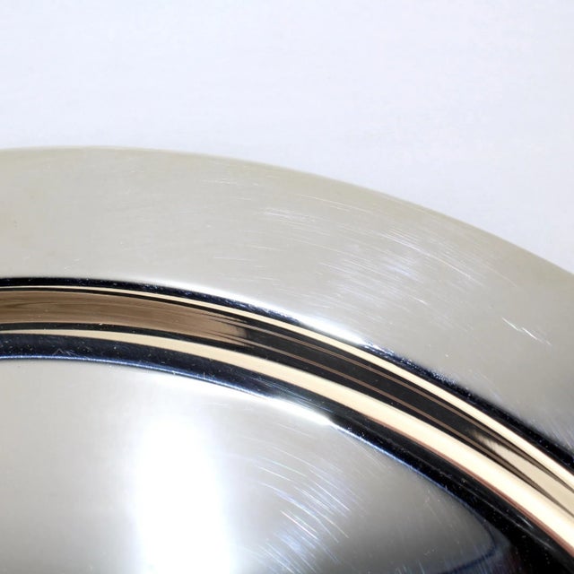 Metal Large Silver Plate Charger or Tray by Richard Meier for Swid Powell For Sale - Image 7 of 11