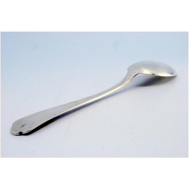 Silver Rice and Serving Spoon with Grooves Along the Handle For Sale - Image 3 of 8