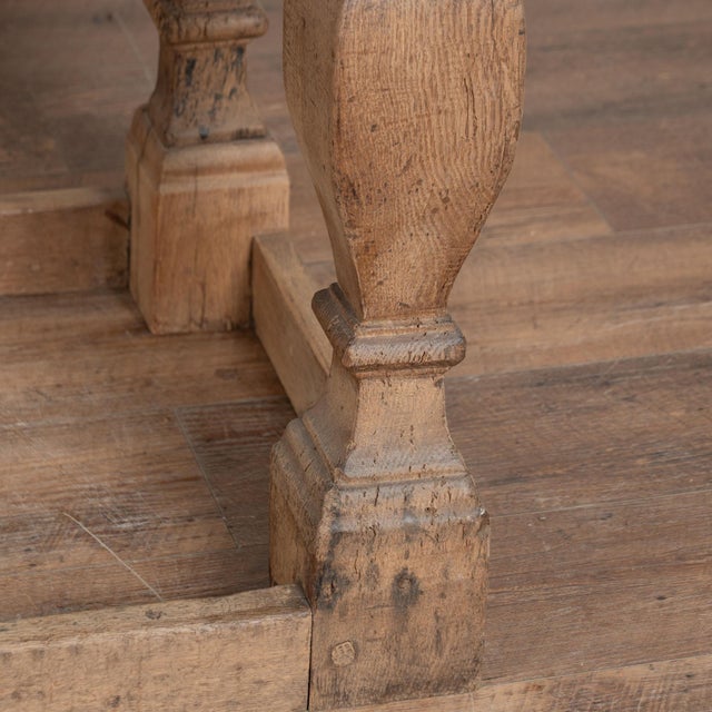 Late 18th Century Danish Baroque Oak Refectory Library Table Console For Sale - Image 15 of 17