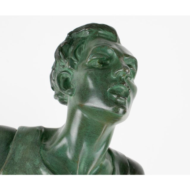 Charles Lemoyne Art Deco Bronze The Finish Runner Sports Sculpture, circa 1920 For Sale - Image 10 of 15