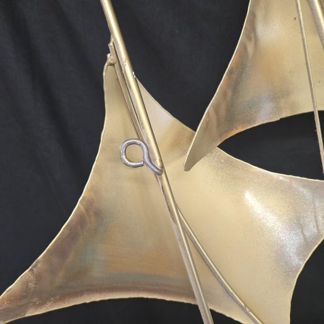 Brass Vintage Curtis Jeré 55" Mid Century Modern Kinetic Brutalist Wall Sculpture, Brass For Sale - Image 8 of 9