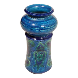 Mid Century Italian Rimini Blue Bitossi Pottery Vase