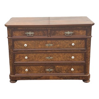 Walnut Chest of Five Drawers For Sale