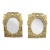 Pair of Italian Syroco Gold Wall Mirrors With Floral Relief For Sale