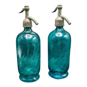 Pair of Soda Syphons, French, Glass, Seltzer Bottle, Early 20th Century, Barware