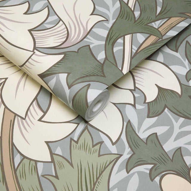 English CHRYSANTHEMUM MAGNA Wallpaper - Byzantine Sample For Sale - Image 3 of 3