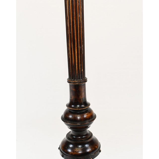 Antique Carved Mahogany Floor Lamp For Sale - Image 3 of 7