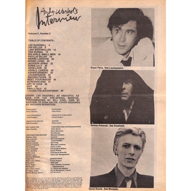 Andy Warhol's Interview Vol v March 1975 W/ Lee Radziwill on Cover For Sale - Image 11 of 12