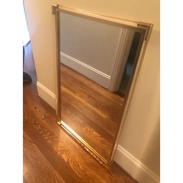 Modern Acrylic and Gold Wall/Vanity Mirror For Sale - Image 4 of 9