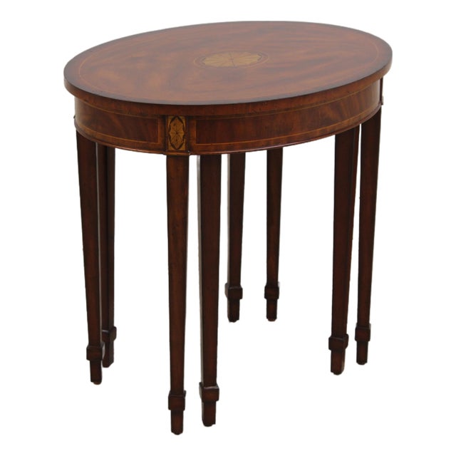 Maitland Smith Flame Mahogany Nesting Stack Tables For Sale