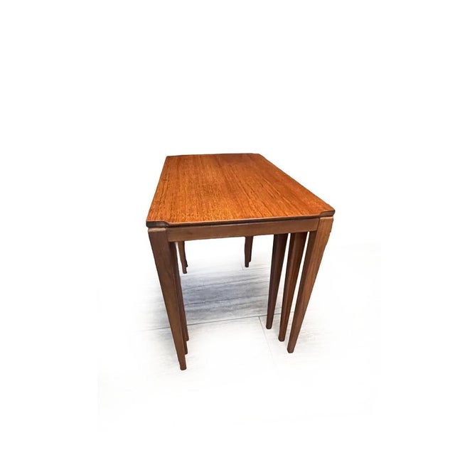 A fine quality solid teak nest of antique tables designed by richard hornby for fyne ladye in the 1960s recognisable by...