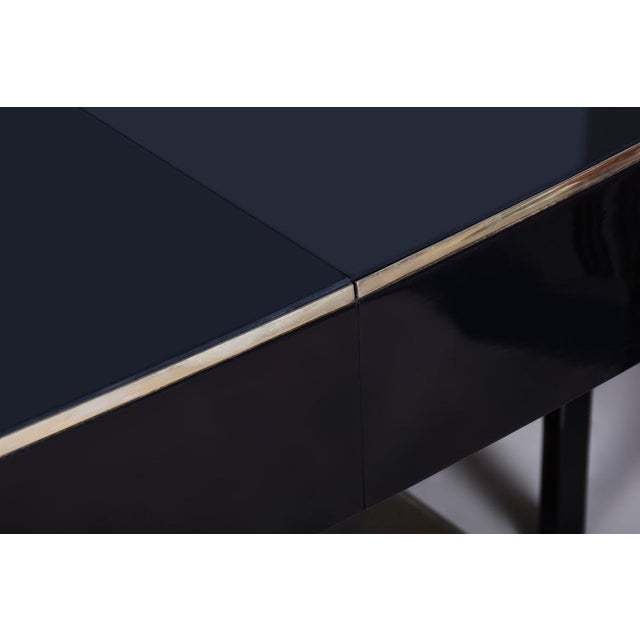 1930s Large Art Deco Chrome and Black Glass Extendable Dining Table, 1930s For Sale - Image 5 of 18