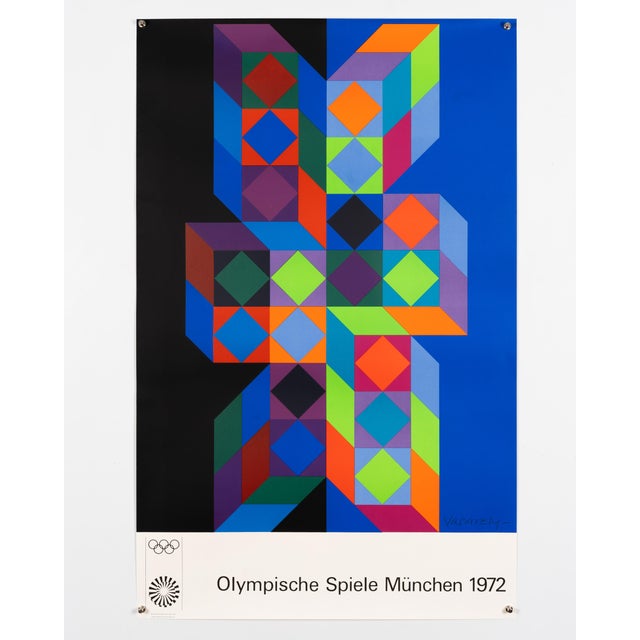 Munich Olympics Serigraph Poster by Victor Vasarely, 1972 For Sale - Image 3 of 9
