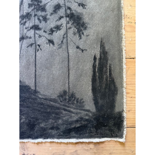 Contemporary Watercolor Landscape Painting on Raw Canvas by Chelsea Fly For Sale - Image 3 of 4