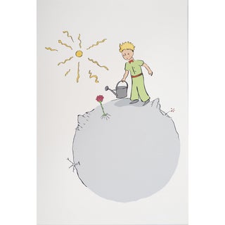 Antoine De Saint-Exupery, Le Petit Prince prenant soin de sa Rose, Lithograph For Sale