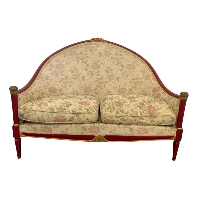 Art Deco Red Sofa For Sale