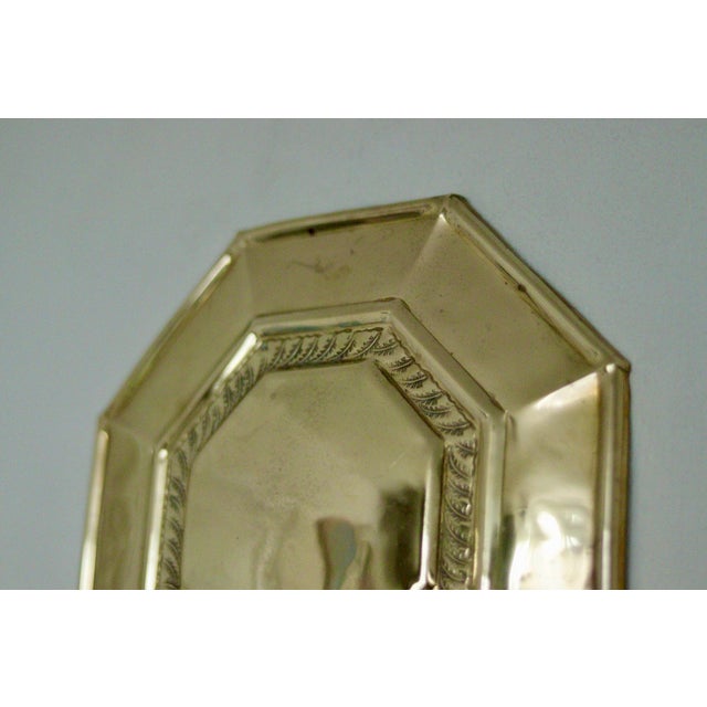 Swedish Octagonal Brass Double Arm Sconces, Set of 2 For Sale - Image 13 of 18
