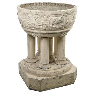 Sculpted Stone Exterior Basin with Colonnade For Sale
