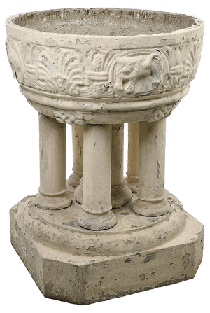Sculpted Stone Exterior Basin with Colonnade