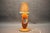 Mid-Century Adjustable Wooden Table Lamp with Floral Shade, Czechoslovakia, 1970 For Sale - Image 9 of 12