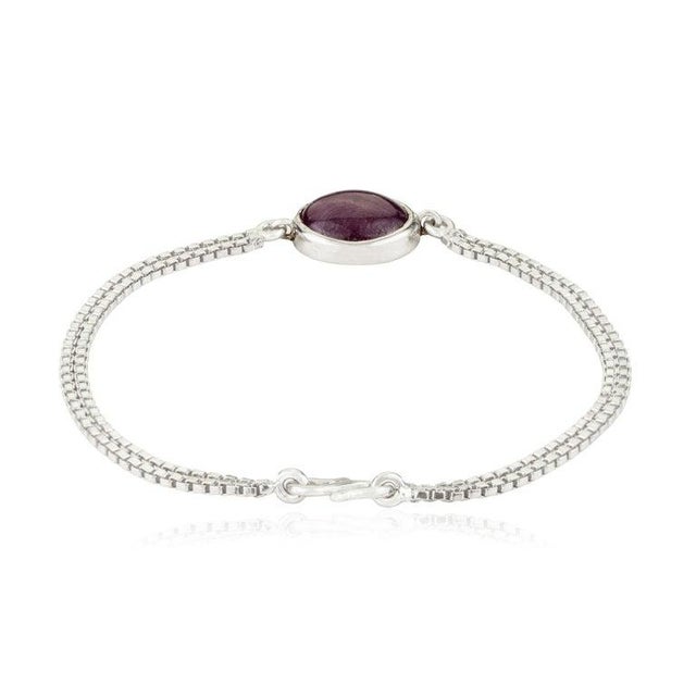 Not Yet Made - Made To Order 10.61 Ct Ruby Single Stone Chain Bracelet in Sterling Silver Stacking Bracelet For Sale - Image 5 of 13