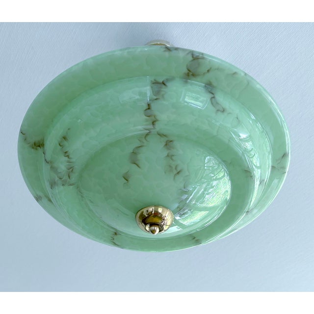 Art Deco Pendant Light in Amber Marble Glass, 1930s For Sale - Image 11 of 18