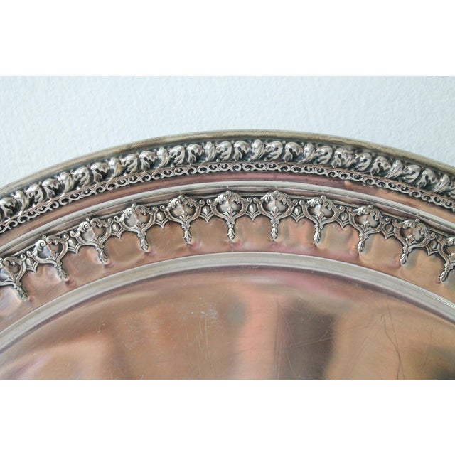 Mid 20th Century Vintage Reed & Barton Silverplate Hollowware Serving Tray For Sale - Image 5 of 9