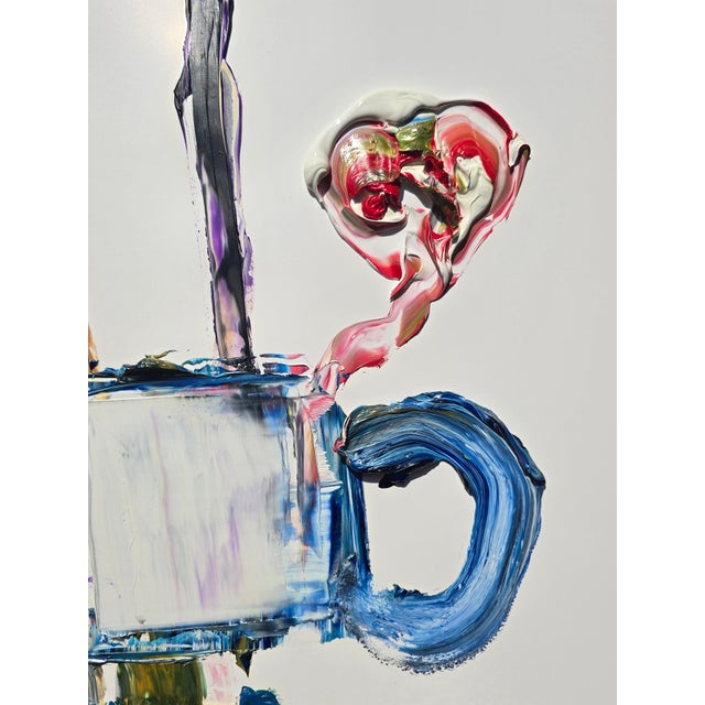 Paper Contemporary Still Life Vase With Flowers | Abstract Figurative | Diane Grant For Sale - Image 7 of 9
