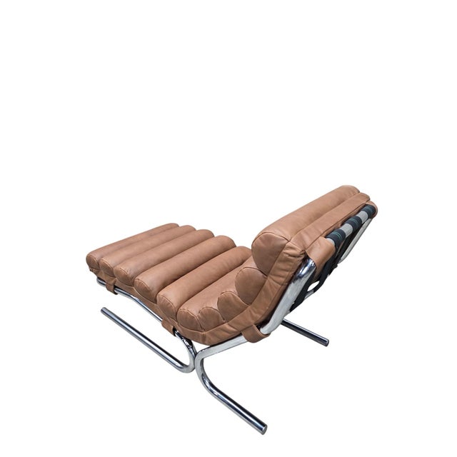 MCM Milo Baughman Style Chrome Tubular Chaise Lounge Chair Newly Reupholstered-Hold For Sale - Image 10 of 12