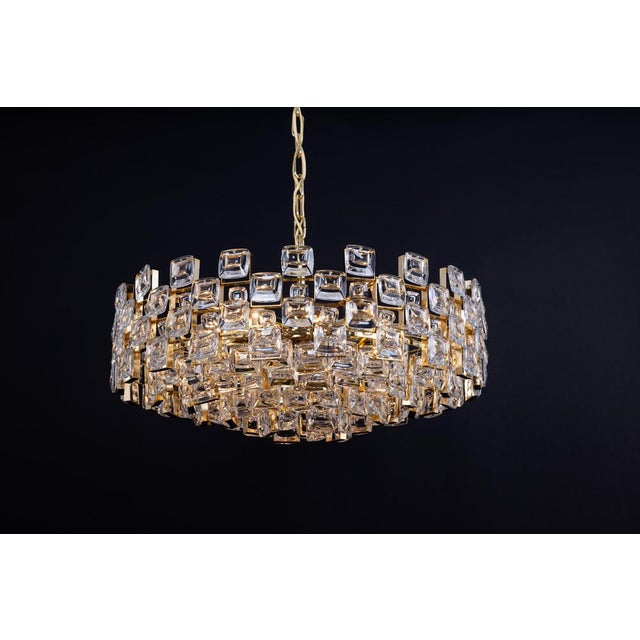 Large Gilt Brass Crystal Chandelier by Sciolari for Palwa, Germany, 1970s For Sale - Image 16 of 18