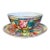 Vintage Chinese Zhongguo Chao Cai Mille Fleur Porcelain Tea Bowl and Saucer Set For Sale