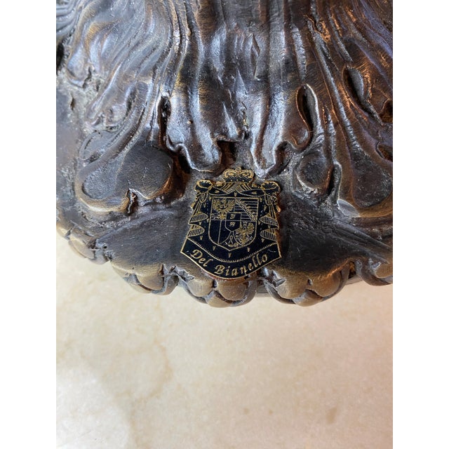 Bronze Large Italian Baroque-Style Bronze/Brass Urn With Serpent Handles For Sale - Image 8 of 10