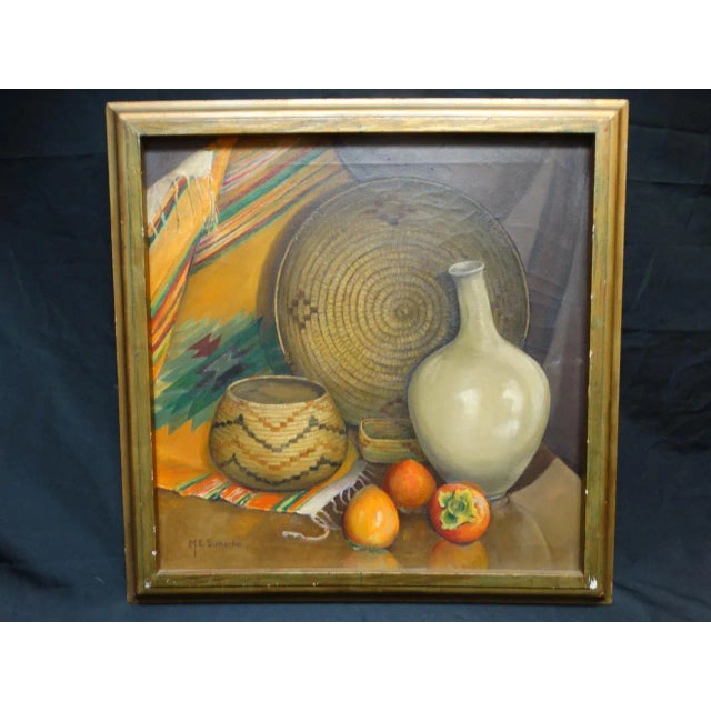 Realism Mabel Sumerlin Mexican Still Life Oil on Board For Sale - Image 3 of 5