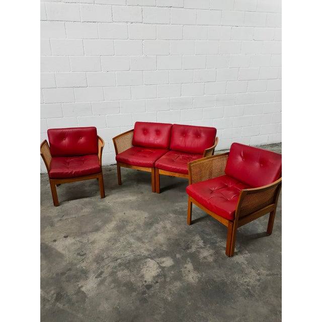 Wood Vintage Danish Chairs and Sofa from CFC Silkeborg, 1980, Set of 3 For Sale - Image 7 of 8