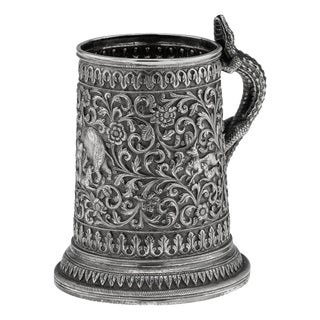 Antique Indian Kutch Silver Mug, 1890 For Sale