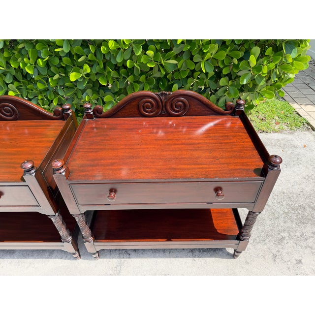 Ralph Lauren British Colonial Mahogany Accent Chests With Drawer & Shelf, Pair For Sale - Image 16 of 16