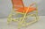 Vintage Mid Century Modern Orange Vinyl Spaghetti Strap Glider Lounge Chair For Sale - Image 12 of 18