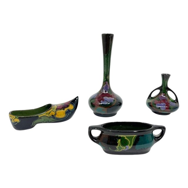 20th Century Dutch Gouda Earthenware Miniatures, Set of 4 For Sale
