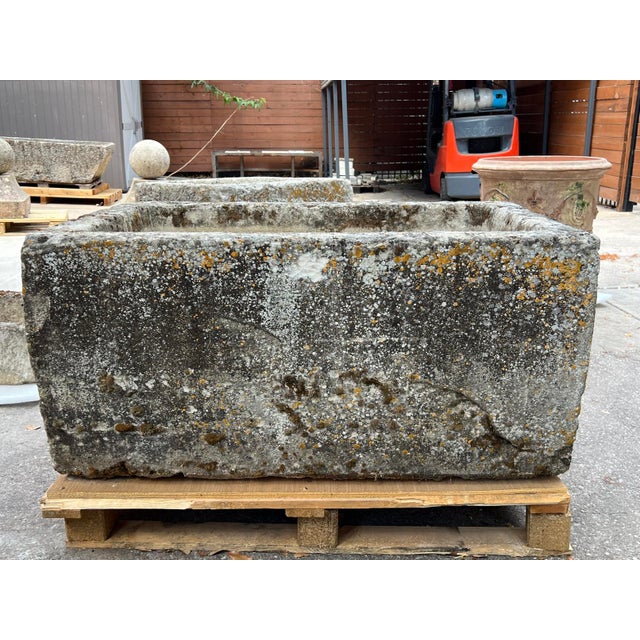 Early 1800s Carved French Rectangular Limestone Trough For Sale In Dallas - Image 6 of 12