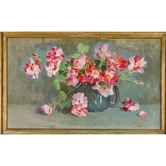 A Victorian American still life of flowers.