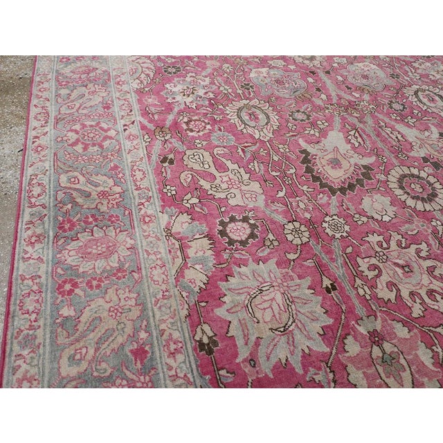 Rustic Galerie Shabab Collection Early 20th Century Persian Tabriz Carpet For Sale - Image 3 of 8