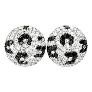 Late 20th Century 18K White Gold Multi Color Fancy Diamond Earrings, Pair For Sale