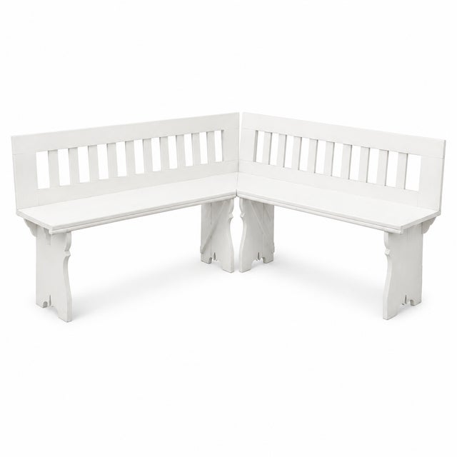 Antique Corner Bench, Czechoslovakia 1940s, Set of 2 For Sale - Image 13 of 13