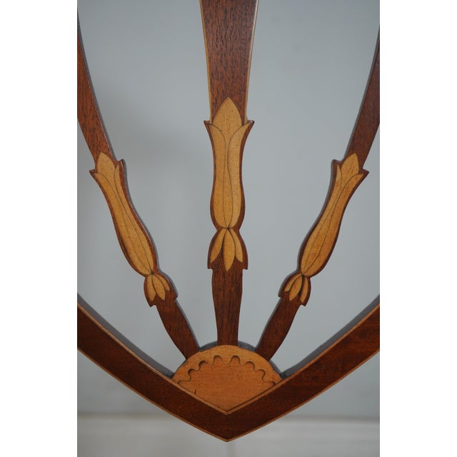 Set of 6 Baker Inlaid Mahogany Norfolk Hepplewhite Dining Room Chairs For Sale - Image 15 of 18