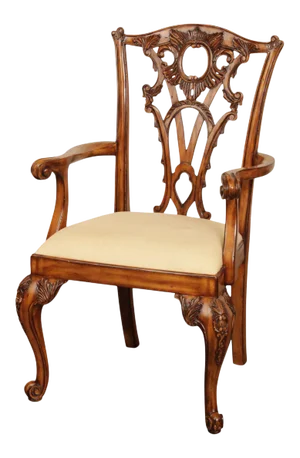Maitland Smith Georgian Style Carved Mahogany Armchair