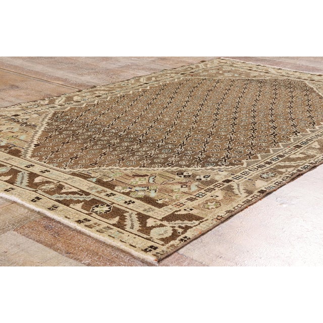 Brown Vintage Persian Malayer Rug, 03'10 X 06'10 For Sale - Image 8 of 10
