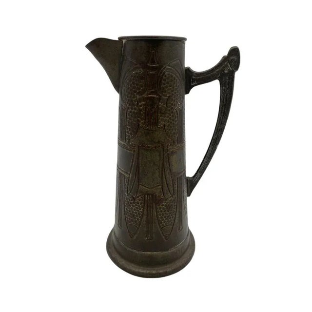 Art Nouveau Late Victorian Austrian Bronze Art Nouveau Pitcher For Sale - Image 3 of 5