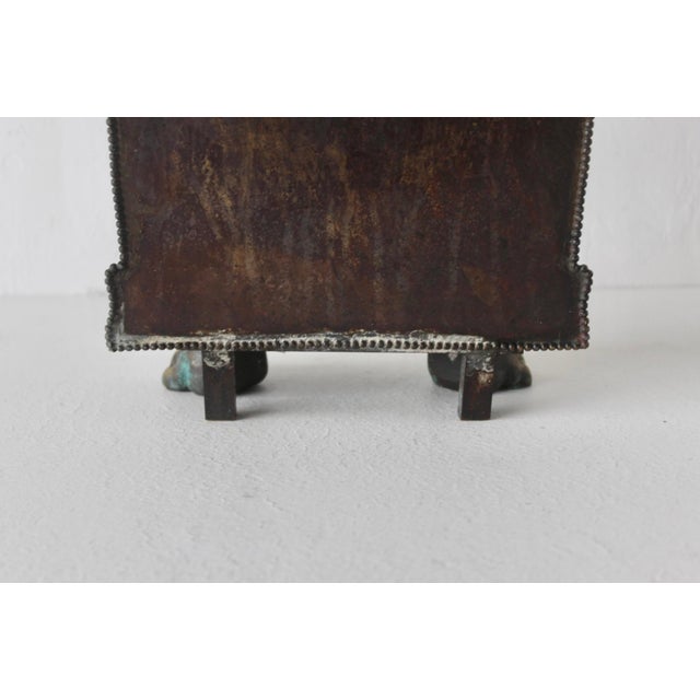 Mid 20th Century Slim Brass Wall Umbrella Stand Cane Holder Decorative Medallions Paw Footed Details For Sale - Image 12 of 16